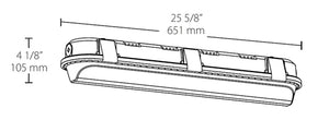 RAB SHARK2-25NW/D10 25W 4 foot SHARK Linear LED Washdown, No Photocell, 4000K (Neutral), 2722 Lumens, 73 CRI, 120-277V, Dimmable, White Finish