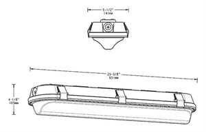 RAB SHARK2 25/20/15W 4' Linear LED Washdown, 3500/4000/5000K, No Photocell, Wet Location