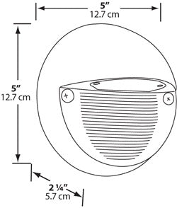 RAB SLEDR5DC 5W Solar LED Round Step Lights, 5000K Color Temperature (Cool), 68 CRI, 10-30V DC, Bronze Finish