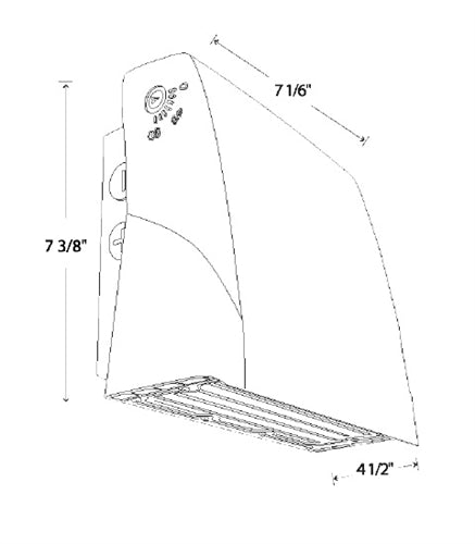 RAB SLIM17FA30ADJ 30W Slim LED Wallpack, 3000K/4000K/5000K, 3800 Lumens, 70 CRI, Bronze Finish