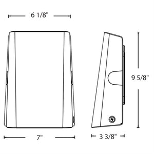 RAB SLIMXS 25/18/12W Field-Adjustable Slim LED Wallpack, Selectable CCT 3000K/4000K/5000K, 80 CRI, Bronze Finish