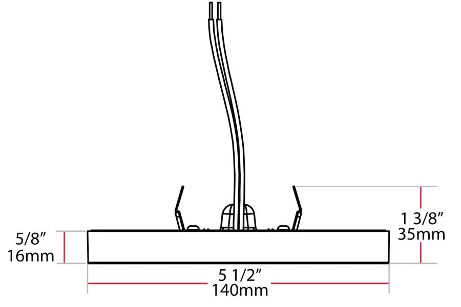 RAB SM5.5R10927UNVTW 10W 5.5' LED Edge-Lit Surface Mount Light, 600 Lumens, 90 CRI, 2700K Color Temperature, 120-277V, White