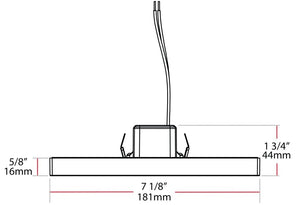 RAB SM7S15930UNVW 15W 7' LED Edge-Lit Surface Mount Light, 900 Lumens, 90 CRI, 3000K Color Temperature, 120-277V, White