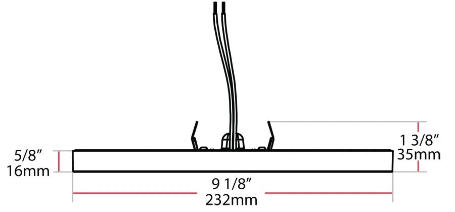 RAB SM9S20840120W 20W 9' LED Edge-Lit Surface Mount Light, 1200 Lumens, 80 CRI, 4000K Color Temperature,120V, White