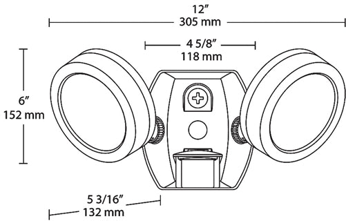 RAB SMSLES2X13N 2x13W LESLIE LED Economy Bullet Flood Light with Sensor, 4000K (Neutral), 2276 Lumens, 83 CRI, 120V, 6H x 6V Beam Distribution, Bronze Finish