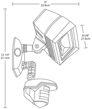 RAB STL3FFLED18NW LED LFLOOD 18W with STL360, 4000K Color Temperature, White Finish