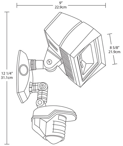 RAB STL3FFLED18YW LED LFLOOD 18W with STL360, 3000K Color Temperature, White Finish
