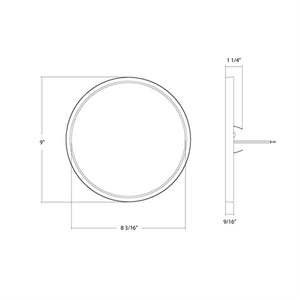 RAB SUMO-R-9 LED Surface Mount Fixture Round, 2700K-5000K Color selectable, 1600 Lumens, 90 CRI, White Finish