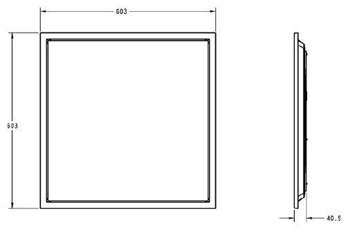RAB T34FA-2X2/E 30W 2' x 2' LED Troffer, 3500K/4000K/5000K  Color Temperature Selectable, Dimmable w/ Battery Backup, White Finish