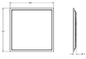 RAB T34FA-2X2/E 30W 2' x 2' LED Troffer, 3500K/4000K/5000K  Color Temperature Selectable, Dimmable w/ Battery Backup, White Finish
