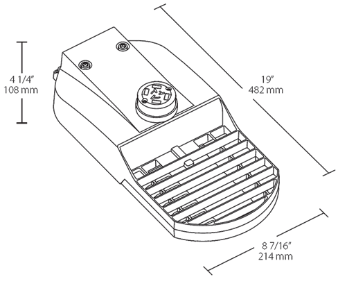 RAB TBLED2T64YRG/480/D10/PCT4 64W LED TRIBORO Roadway Light, 480V Twistlock Photocell, 3000K (Warm), 6480 Lumens, 71CRI, 480V, Type II Distribution, Dimmable, 7-Pin Receptacle, Gray Finish