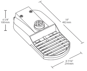 RAB TBLED2T95RG/480/D10/PCT4 95W LED TRIBORO Roadway Light, 480V Twistlock Photocell, 5000K (Cool), 10951 Lumens, 72CRI, 480V, Type II Distribution, Dimmable, 7-Pin Receptacle, Gray Finish