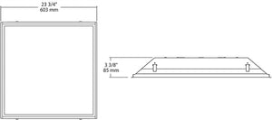 RAB TRLED2X2-37YN/D10/E 37W 2' x 2' LED Troffer, 3500K, Dimmable w/ Battery Backup, White Finish