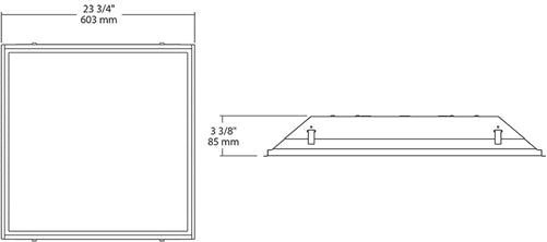 RAB TRLED2X2-50N/D10 50W 2' x 2' LED Troffer, 4000K Color Temperature(Neutral), Dimmable, White Finish