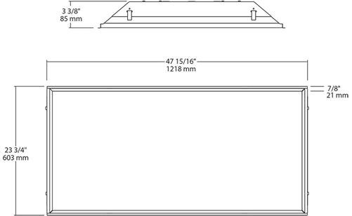 RAB TRLED2X4-37Y/D10/E 37W 2' x 4' LED Troffer, 3000K Color Temperature(Warm), Dimmable w/ Battery Backup, White Finish