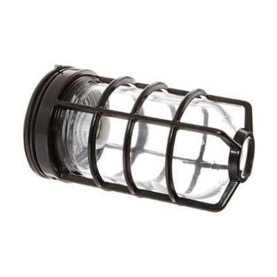 RAB VLX200DGB Vaporproof 150W Incandescent Lamp 120V Black Color - With Clear Soda Lime Glass and Die Cast Guard