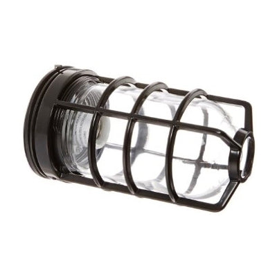 RAB VLX200DGB/F22 Vaporproof 22W Compact Fluorescent (CFL) Lamp 120V Black Color - With Clear Soda Lime Glass and Die Cast Guard