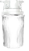 RAB VLX200PW Vaporproof 100W Incandescent Lamp 120V White Color - With Clear Flat Bottom Prismatic Polycarbonate Globe, No Guard