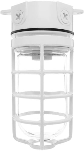 RAB VX100DGW Vaporproof 150W Incandescent Lamp 120V White Color - With Soda Lime Glass and Die Cast Guard