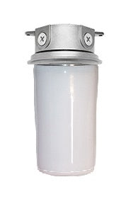 RAB VX200PW-S Vaporproof 100W Incandescent Lamp 120V Silver Color - With White Flat Bottom Prismatic Polycarbonate Globe, No Guard