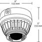 RAB VXLED13Y/PCS2 13W LED Vaporproof Ceiling Mount, 3000K (Warm), 507 Lumens, 86 CRI, Natural Finish