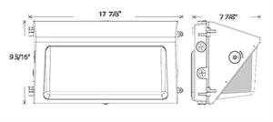 RAB W22-L-150 Field-Adjustable Wallpack, 150/125/100/75W, Selectable CCT 5000K/ 4000K/ 3000K, Bronze