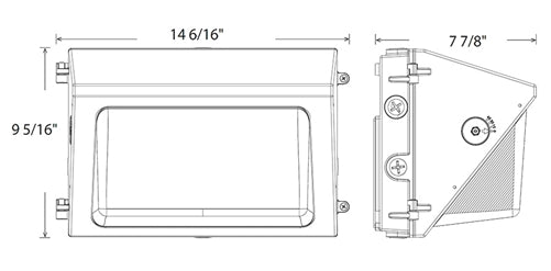RAB-W22-M-60W Field-Adjustable Wallpack, 60/50/40/30W, Selectable CCT 5000K/ 4000K/ 3000K, White