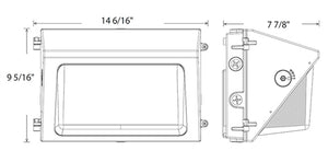 RAB-W22-M-60W Field-Adjustable Wallpack, 60/50/40/30W, Selectable CCT 5000K/ 4000K/ 3000K, White