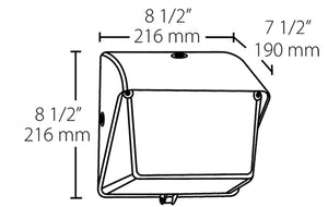 RAB WP1LED30NW LED 30W WP1 Wallpack, No Photocell, 4000K (Neutral), 2933 Lumens, 84 CRI, 120-277V, DLC Listed, White Finish