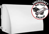 RAB WP2FCF26W/E2 Emergency Backup Wallpack Full Cutoff 26W Compact Fluorescent (CFL) Lamp 120V-277V White Color Wired for 277V