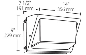 RAB WP2LED24Y/PCS2 LED 24W WP2 Wallpack, 277V Swivel Photocell, 3000K (Warm), 2822 Lumens, 81 CRI, 208-277V, DLC Listed, Bronze Finish