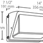 RAB WP2LED37 LED 37W WP2 Wallpack, No Photocell, 5000K (Cool), 4329 Lumens, 82 CRI, 120-277V, DLC Listed, Bronze Finish