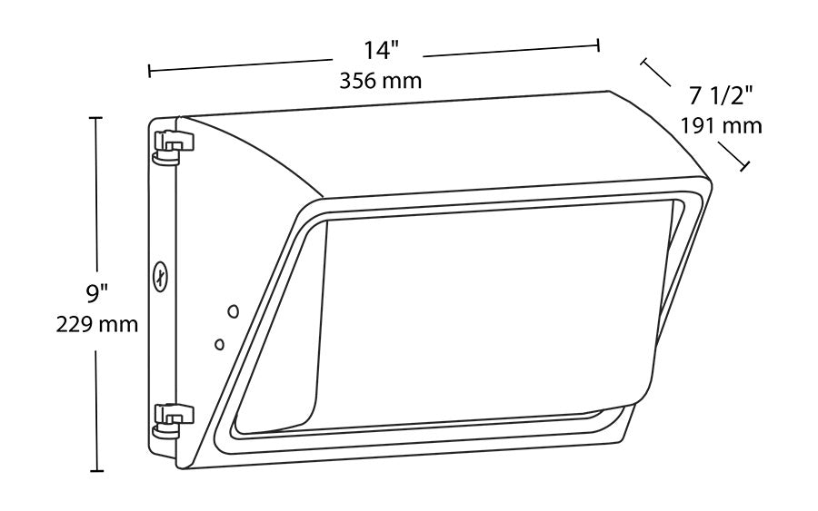 RAB WP2LED49L-750U 34W WP2LED Wallpack, 4900 Lumens, 70 CRI, 0-10V Dimming 120-277V, Bronze