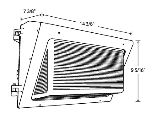RAB WP2XFU60 LED Wallpack 60W/45W/35W Field Adjustable Light Output, 3000K, 4000K and 5000K Color Selectable, Bronze