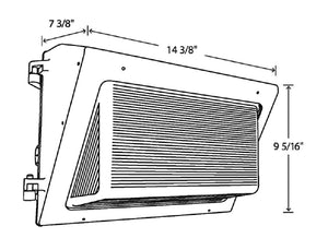 RAB WP2XFU60 LED Wallpack 60W/45W/35W Field Adjustable Light Output, 3000K, 4000K and 5000K Color Selectable, Bronze
