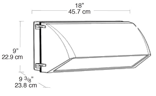 RAB WP3CSC250/480 Wallpack Cutoff 250W High Pressure Sodium Lamp 480V Bronze Color
