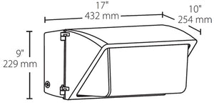 RAB WP3LED55/480 LED 55W WP3 Wallpack, No Photocell, 5000K (Cool), 6645 Lumens, 81 CRI, 480V, Not DLC Listed, Bronze Finish