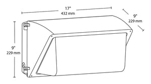 RAB WP3LED75L-750U/PCU 51W WP3LED Wallpack, 7500 Lumens, 70 CRI, 0-10V Dimming 120-277V, Button Photocell, Bronze