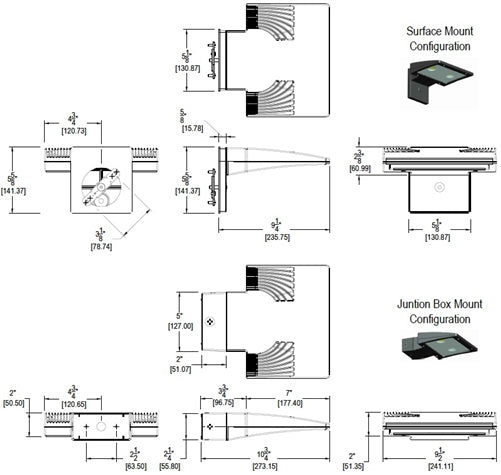 RAB WPLED20DC 20W Low Voltage Solar LED Wallpack, 5000K (Cool), No Photocell, 1401 Lumens, 70 CRI, 12V-24V, Not DLC Listed, Bronze Finish