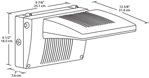 RAB WPLED26/E/PCS LED 26W Wallpack with Emergency Battery Backup, 120V Swivel Photocell, 5000K (Cool), 2662 Lumens, 70 CRI, 120-277V, Standard Battery Backup, Not DLC LIsted, Bronze Finish