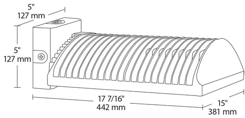 RAB WPLED3T105NFXW/BL 105W Full Cutoff LED Wallpack, Type III Light Distribution, Flat Wall Mount, No Photocell, 4000K (Neutral), 7604 Lumens, 82 CRI, 120V-277V, Bi-Level Operation, Not DLC Listed, White Finish