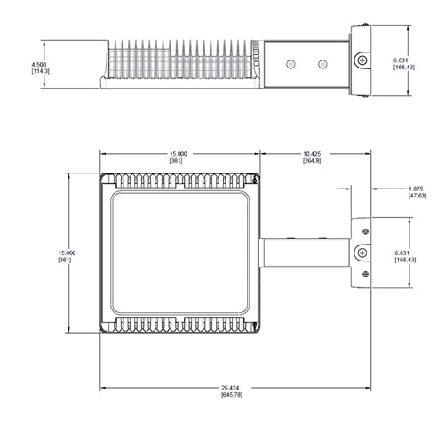 RAB WPLED4T78N/BL 78W LED Full Cutoff Wallpack, Type IV Light Distribution, Wall Mount, No Photocell, 4000K (Neutral), 6673 Lumens, 82 CRI, Bi-Level Operation, No DLC Listed, Bronze Finish