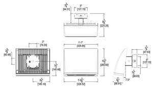 RAB WPLEDC52NW/PCS 52W LED Cutoff  Wallpack, 4000K (Neutral), 4589 Lumens, 82 CRI, Standard Operation, DLC Listed, White Finish