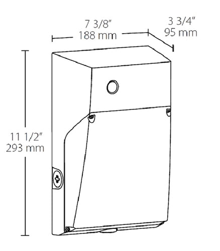 RAB WPTLED12Y/D10/PC2 12W LED Tallpack, 3000K Color Temperature, 120-277V Photocell, Bronze Finish