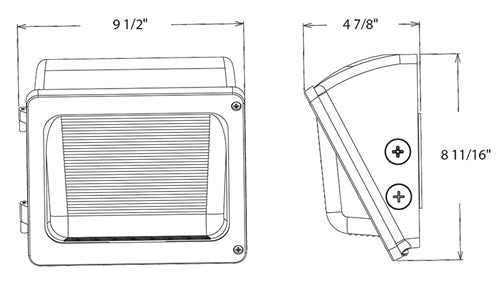 RAB WPX1W 30/20/15W LED Wallpack, 2497-4739  lumens, 3000K/4000K/5000K Color Temperature, 120-277V, White