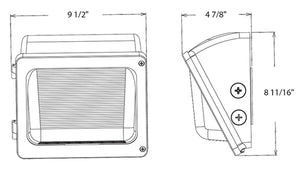 RAB WPX1W 30/20/15W LED Wallpack, 2497-4739  lumens, 3000K/4000K/5000K Color Temperature, 120-277V, White