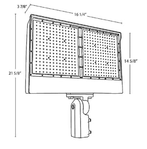 RAB X17XFU330SF/PCT 330W LED Floodlight, 23907-49228 Lumens, 120-277V, 3000K, 4000K and 5000K, 80 CRI, with Photocell, Bronze Finish