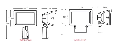 RAB X22-150 70-150W LED Floodlight, 10584-22797 Lumens, 120-277V, 3000K, 4000K and 5000K Color Temperature, 80 CRI, Bronze