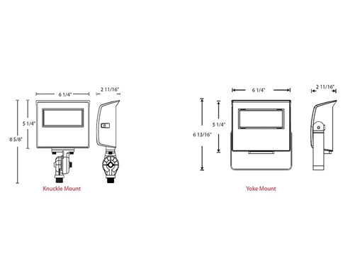 RAB X22-20 10-20W LED Floodlight, 1310-3120 Lumens, 120-277V, 3000K, 4000K and 5000K Color Temperature, 80 CRI, Bronze