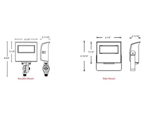 RAB X22-20 10-20W LED Floodlight, 1310-3120 Lumens, 120-277V, 3000K, 4000K and 5000K Color Temperature, 80 CRI, Bronze